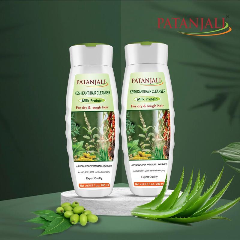 Shampoo Patanjali Kesh Kanti Proteína do Leite 2x200ml